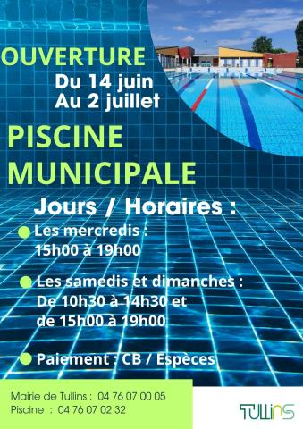 Piscine Municipale du 14 juin au 2 juillet