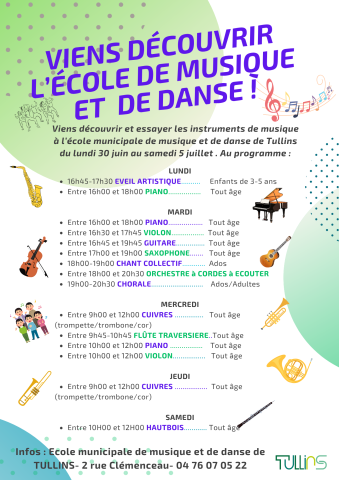 Portes ouvertes viens découvrir l'école de musique 