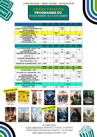 Programme du 19/11 au 9/12