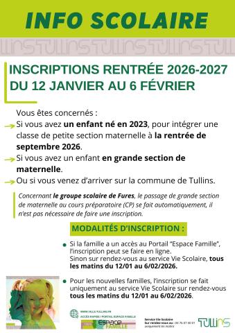 inscriptions scolaires