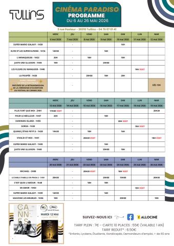 Programme cinéma du 6 au 26 Mai