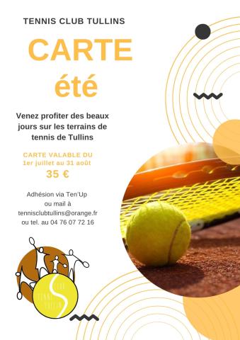 Carte été Tennis Club Tullins